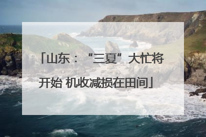 山东：“三夏”大忙将开始 机收减损在田间