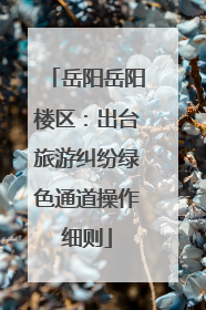 岳阳岳阳楼区：出台旅游纠纷绿色通道操作细则