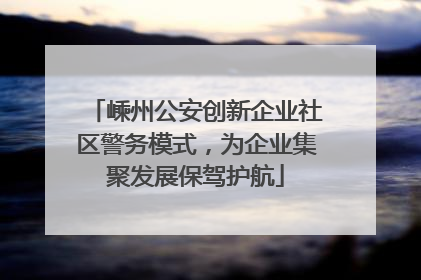 嵊州公安创新企业社区警务模式，为企业集聚发展保驾护航