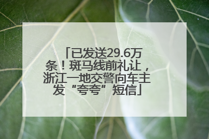 已发送29.6万条！斑马线前礼让，浙江一地交警向车主发“夸夸”短信