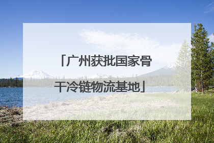 广州获批国家骨干冷链物流基地