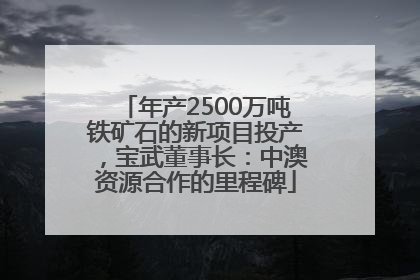 年产2500万吨铁矿石的新项目投产，宝武董事长：中澳资源合作的里程碑