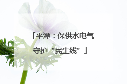 平潭：保供水电气 守护“民生线”