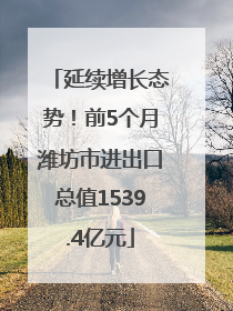 延续增长态势！前5个月潍坊市进出口总值1539.4亿元