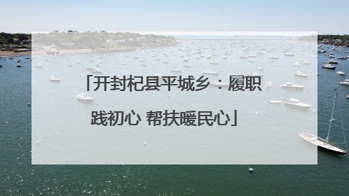 开封杞县平城乡：履职践初心 帮扶暖民心