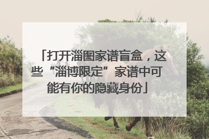 打开淄图家谱盲盒，这些“淄博限定”家谱中可能有你的隐藏身份