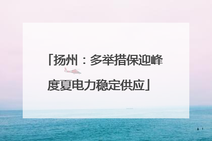 扬州：多举措保迎峰度夏电力稳定供应