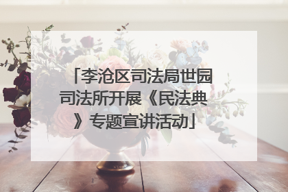 李沧区司法局世园司法所开展《民法典》专题宣讲活动