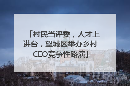村民当评委，人才上讲台，望城区举办乡村CEO竞争性路演