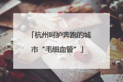 杭州呵护奔跑的城市“毛细血管”