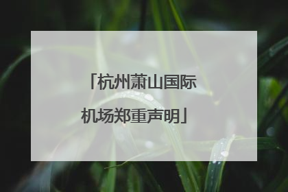 杭州萧山国际机场郑重声明