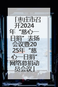 枣庄市召开2024年“慈心一日捐”表扬会议暨2025年“慈心一日捐”网络募捐动员会议