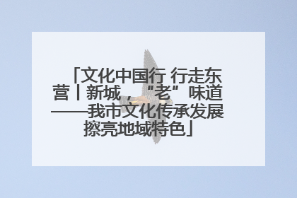 文化中国行 行走东营丨新城，“老”味道——我市文化传承发展擦亮地域特色