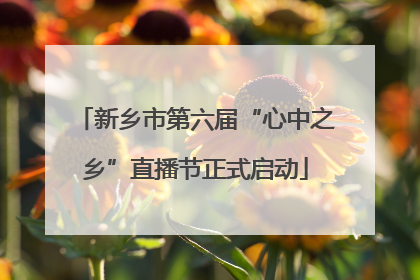 新乡市第六届“心中之乡”直播节正式启动