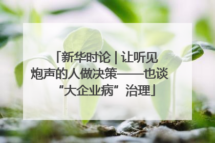 新华时论 | 让听见炮声的人做决策——也谈“大企业病”治理