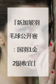 新加坡羽毛球公开赛：国羽1金2银收官