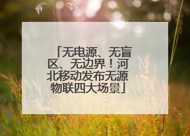 无电源、无盲区、无边界！河北移动发布无源物联四大场景