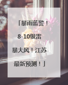 暴雨蓝警！8-10级雷暴大风！江苏最新预测！