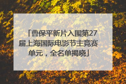 曹保平新片入围第27届上海国际电影节主竞赛单元，全名单揭晓