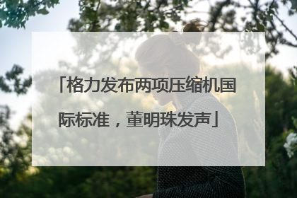 格力发布两项压缩机国际标准，董明珠发声