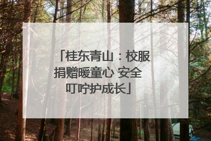桂东青山：校服捐赠暖童心 安全叮咛护成长