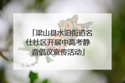 梁山县水泊街道名仕社区开展中高考静音倡议宣传活动