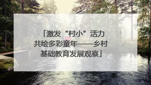 激发“村小”活力 共绘多彩童年——乡村基础教育发展观察
