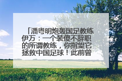 潘粤明炮轰国足教练伊万：一个装傻不辞职的所谓教练，你指望它拯救中国足球！此前曾多次发文评价国足