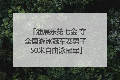 潘展乐第七金 夺全国游泳冠军赛男子50米自由泳冠军