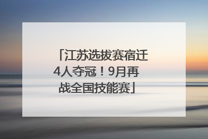 江苏选拔赛宿迁4人夺冠！9月再战全国技能赛