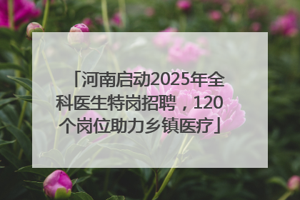 河南启动2025年全科医生特岗招聘，120个岗位助力乡镇医疗