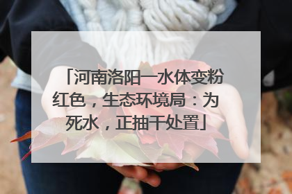 河南洛阳一水体变粉红色，生态环境局：为死水，正抽干处置