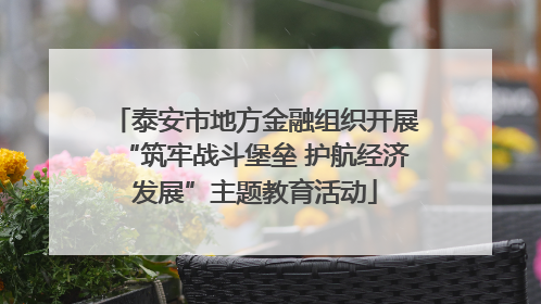 泰安市地方金融组织开展“筑牢战斗堡垒 护航经济发展”主题教育活动