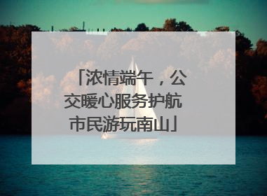 浓情端午，公交暖心服务护航市民游玩南山