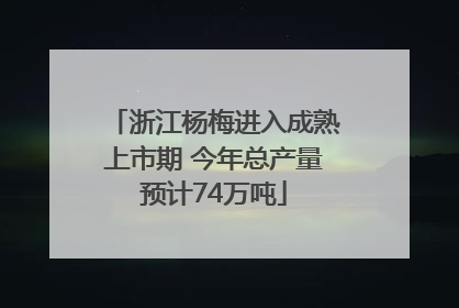 浙江杨梅进入成熟上市期 今年总产量预计74万吨