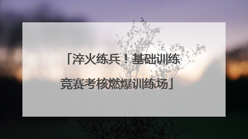 淬火练兵！基础训练竞赛考核燃爆训练场