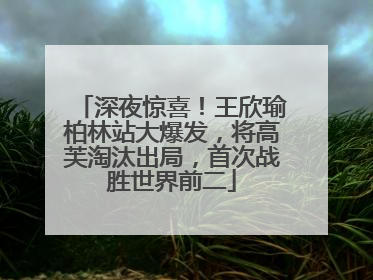 深夜惊喜！王欣瑜柏林站大爆发，将高芙淘汰出局，首次战胜世界前二