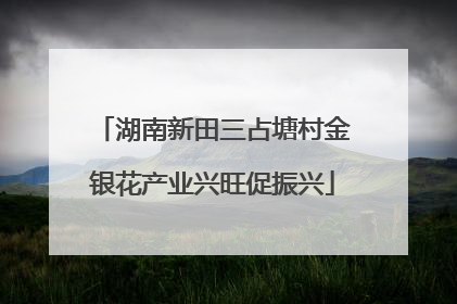 湖南新田三占塘村金银花产业兴旺促振兴