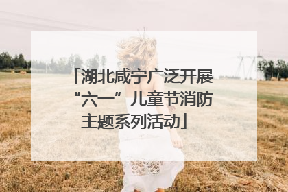 湖北咸宁广泛开展“六一”儿童节消防主题系列活动