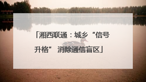 湘西联通：城乡“信号升格” 消除通信盲区