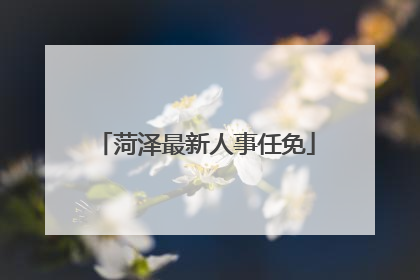 菏泽最新人事任免