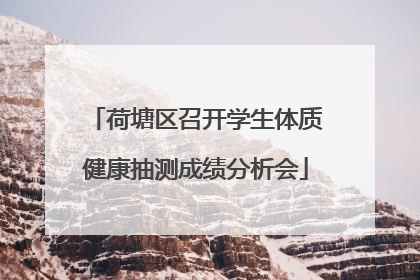 荷塘区召开学生体质健康抽测成绩分析会