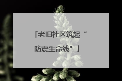 老旧社区筑起“防震生命线”