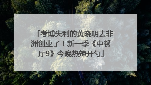 考博失利的黄晓明去非洲创业了！新一季《中餐厅9》今晚热辣开勺