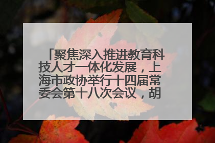 聚焦深入推进教育科技人才一体化发展，上海市政协举行十四届常委会第十八次会议，胡文容出席并讲话