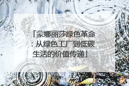 蒙娜丽莎绿色革命：从绿色工厂到低碳生活的价值传递