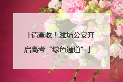 请查收！潍坊公安开启高考“绿色通道”