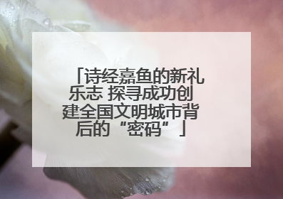 诗经嘉鱼的新礼乐志 探寻成功创建全国文明城市背后的“密码”
