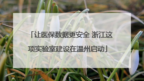 让医保数据更安全 浙江这项实验室建设在温州启动