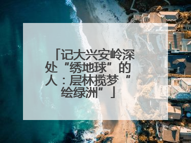 记大兴安岭深处“绣地球”的人：层林揽梦“绘绿洲”